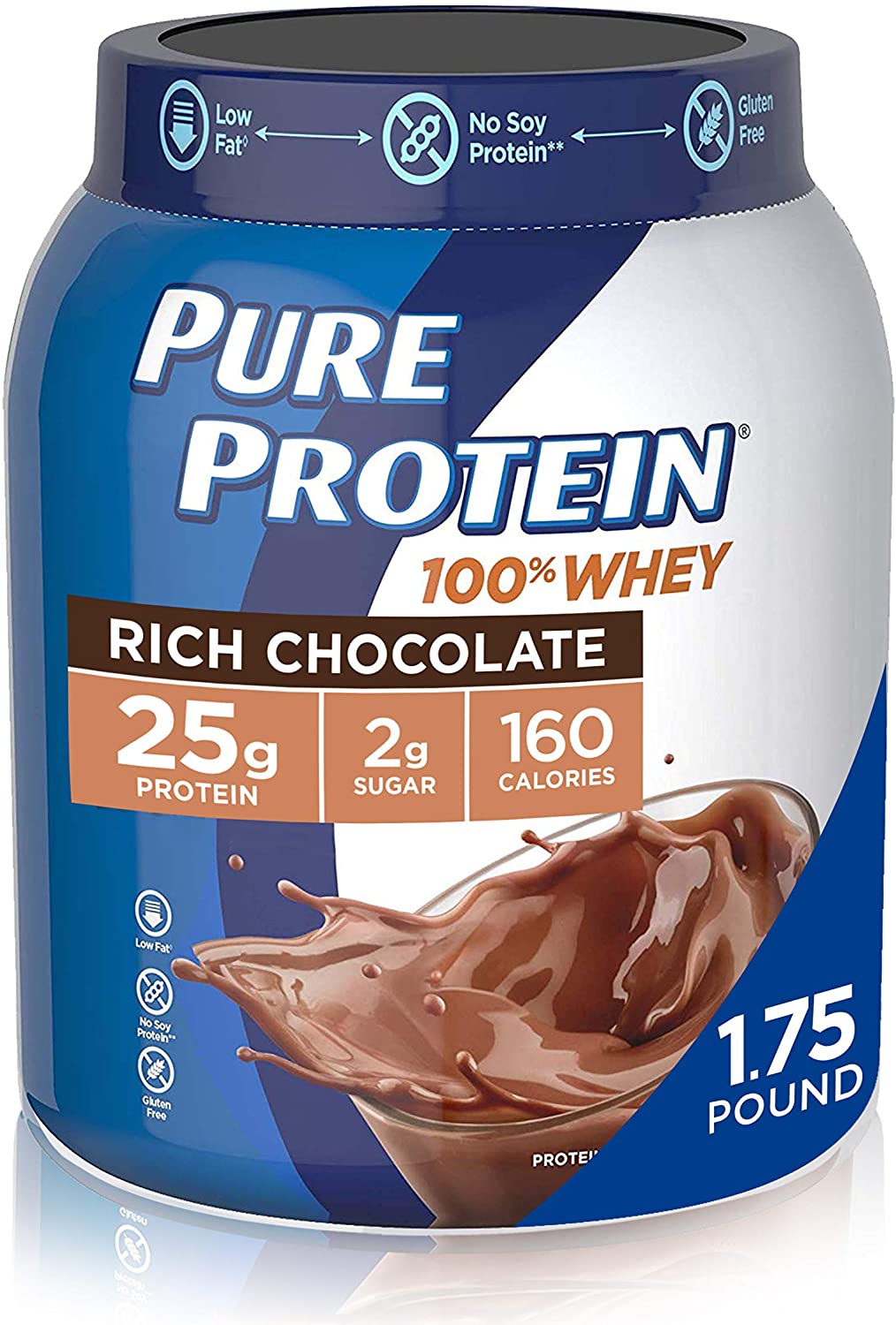 Pure Protein Gluten Free Chocolate Whey Protein Powder, 1.75-Pound
