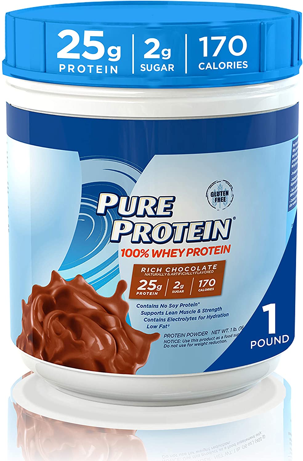 Pure Protein Gluten Free Chocolate Whey Protein Powder, 1-Pound