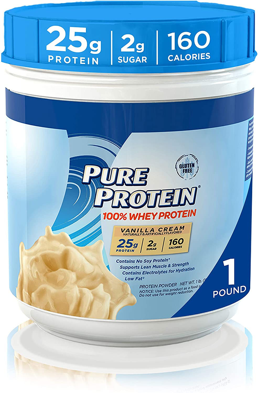 Pure Protein Gluten Free Vanilla Whey Protein Powder, 1-Pound