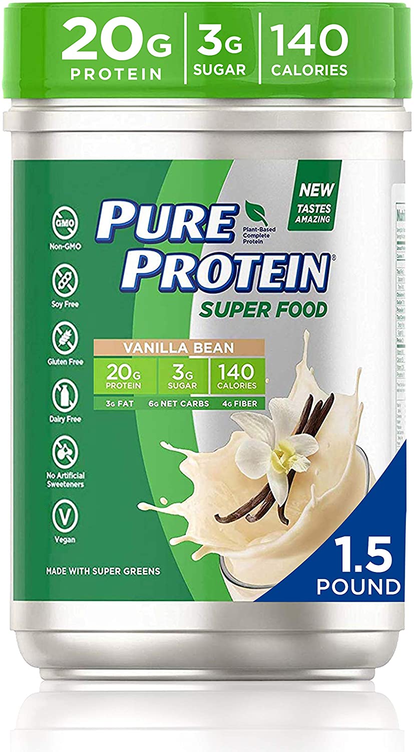 Pure Protein Vanilla Bean Plant Based Protein Powder, 1.5-Pound