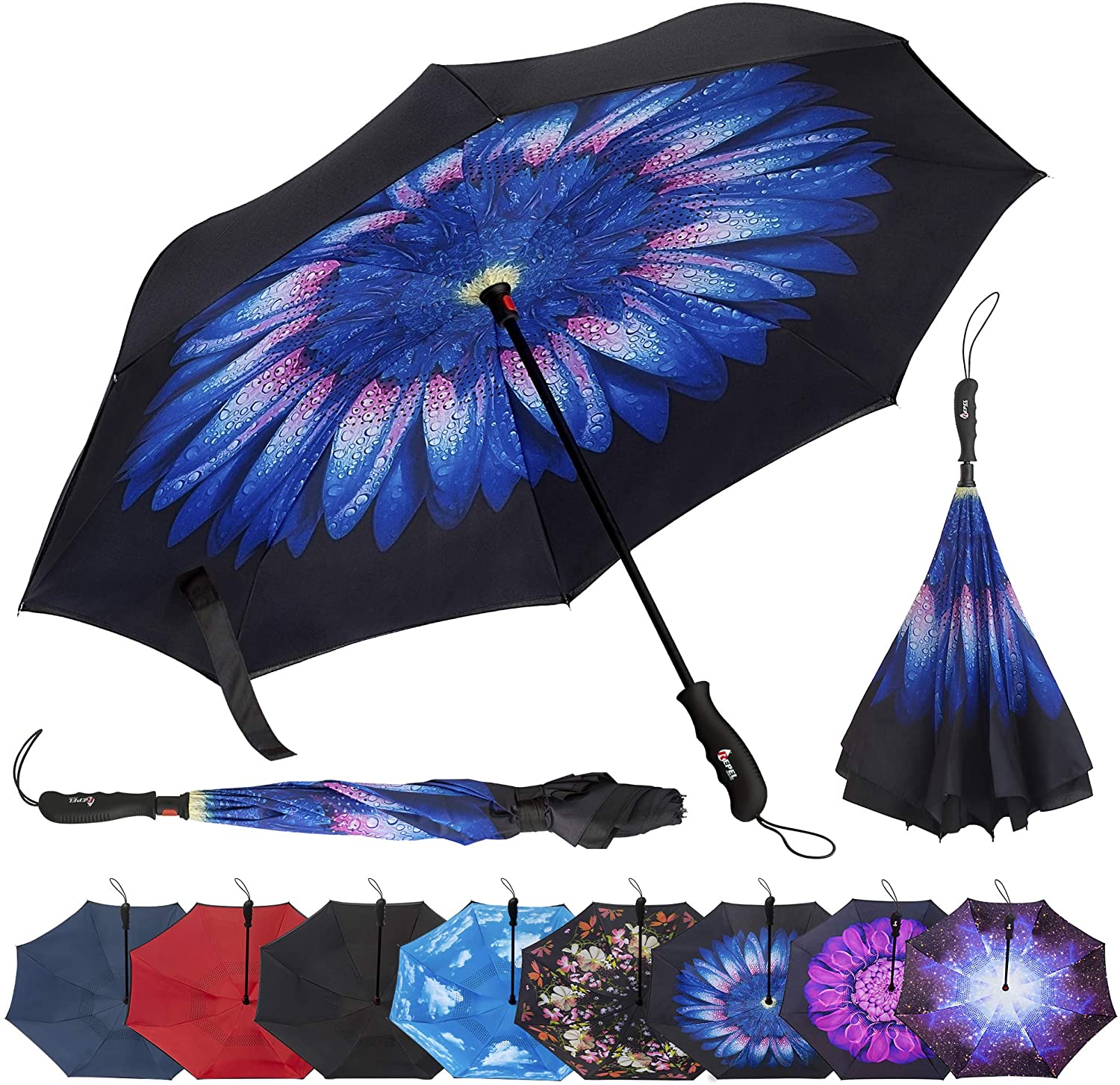 Repel Umbrella Reverse Folding Inverted Teflon Coated Umbrella