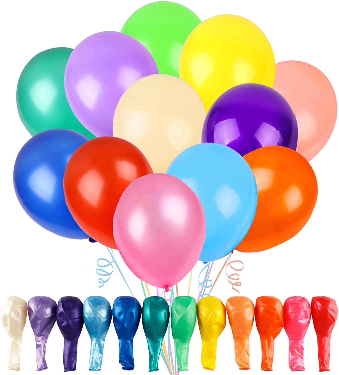 RUBFAC Helium Latex Party Balloons, 120-Count