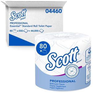 Scott Essential 04460 Bathroom Bulk Toilet Paper, 80-Rolls