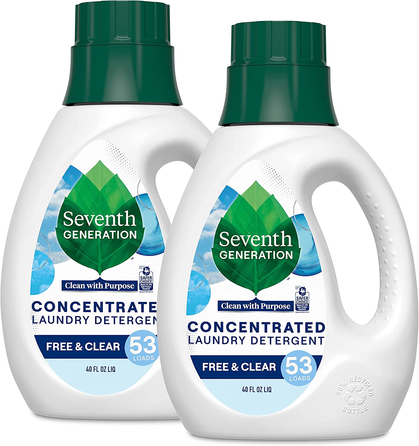 Seventh Generation Fragrance Free High Efficiency Laundry Detergent, 2-Pack