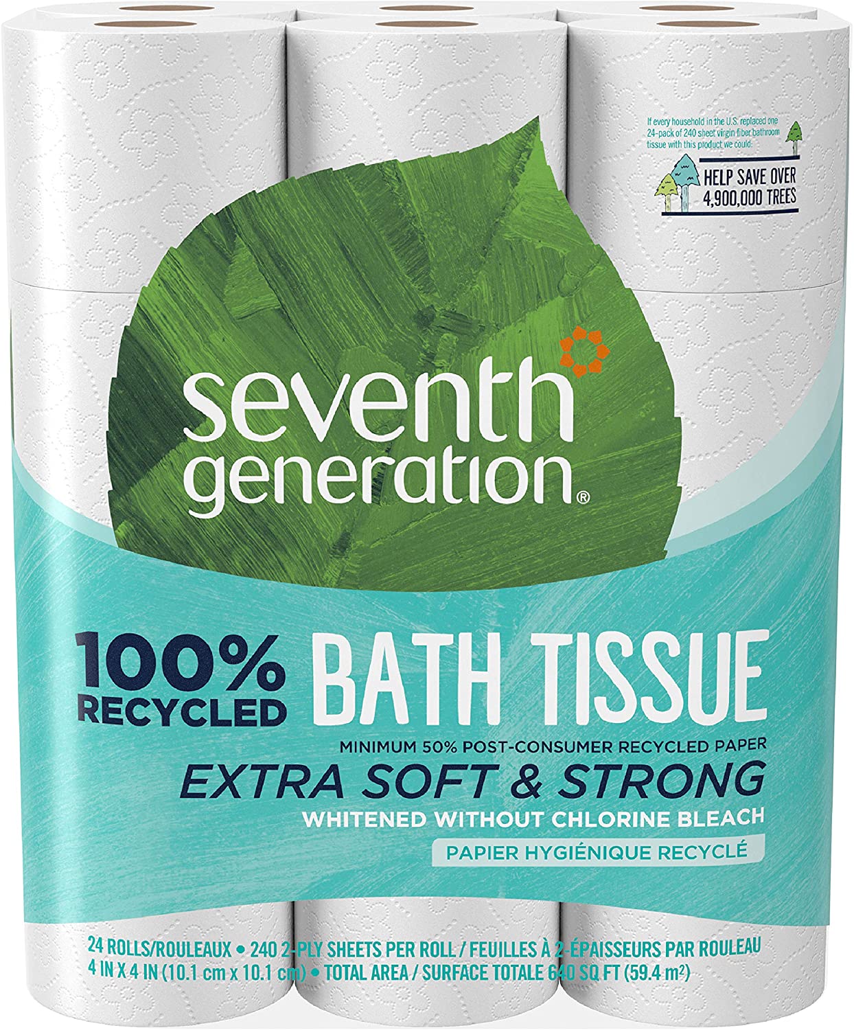 Seventh Generation Sensitive Skin Recycled Toilet Paper, 24-Rolls