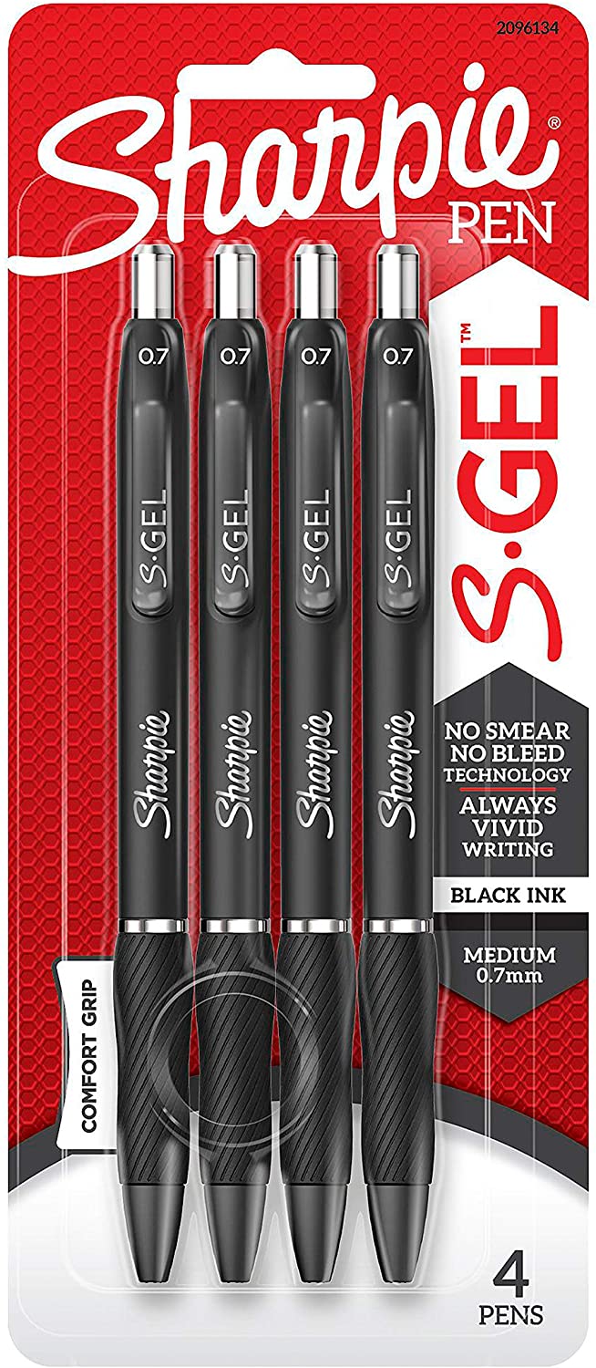 Sharpie S-Gel Medium Point Gel Pens, 4-Count