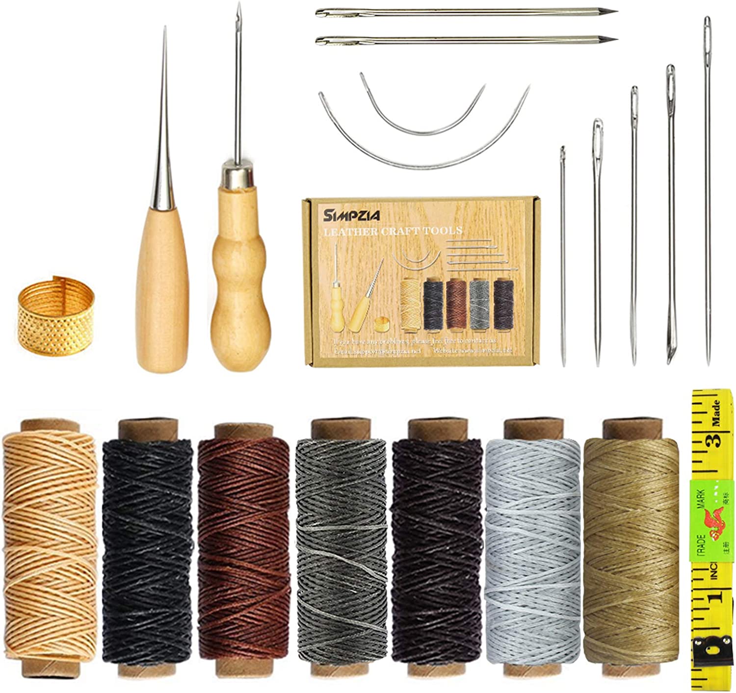 SIMPZIA DIY Leather Working Tools Kit, 20-Piece