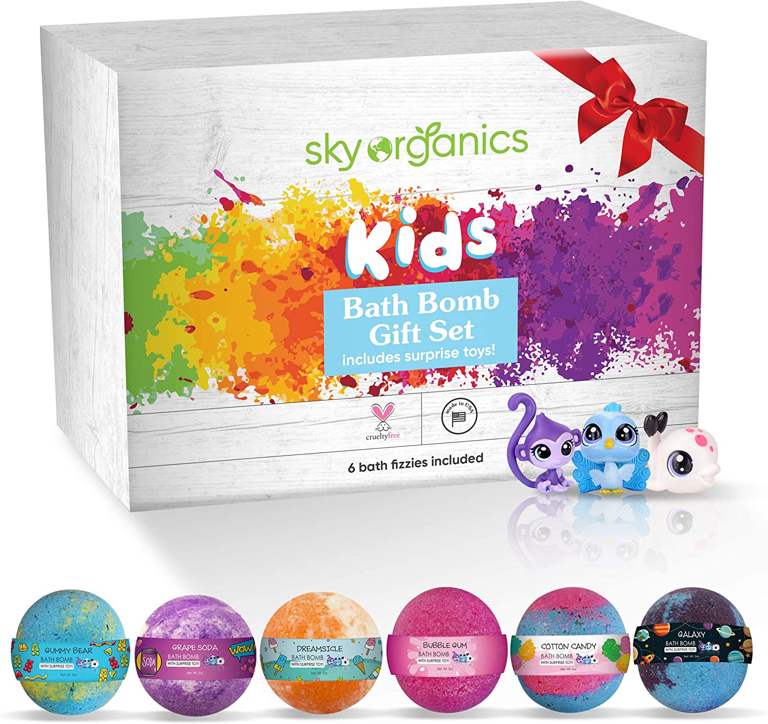 Sky Organics Children’s Toy Bath Bombs, 6-Count