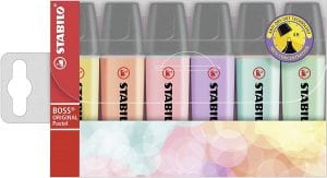 Stabilo BOSS Anti-Dry-Out Water-Based Highlighters, 6-Count
