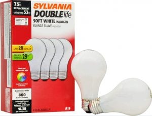 SYLVANIA Double Life Soft White Halogen Incandescent Lightbulb, 4-Pack