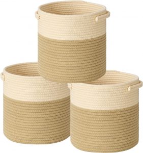 UBBCARE Folding Stuffed Animal Storage Baskets, 3-Pack