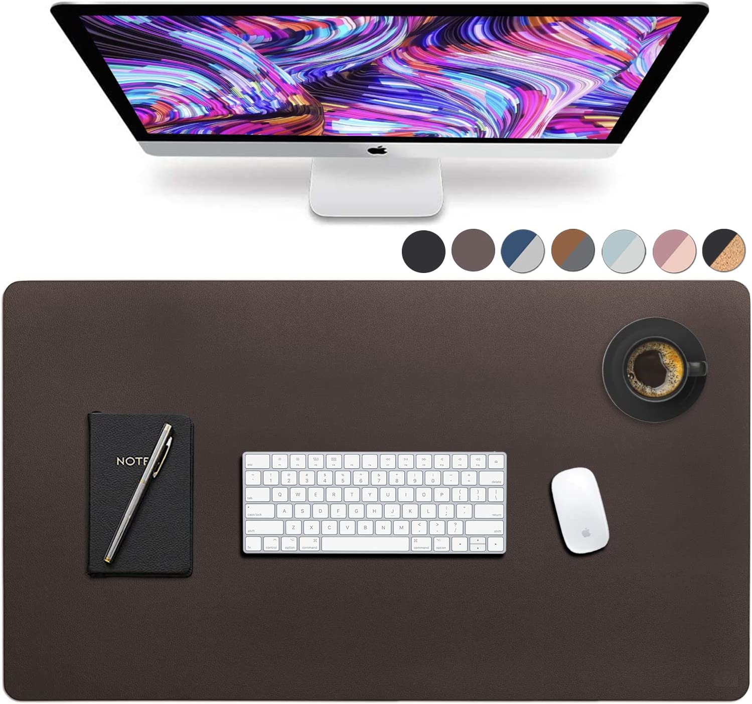 Vine Creations Roll-Up Faux Leather Desk Mat