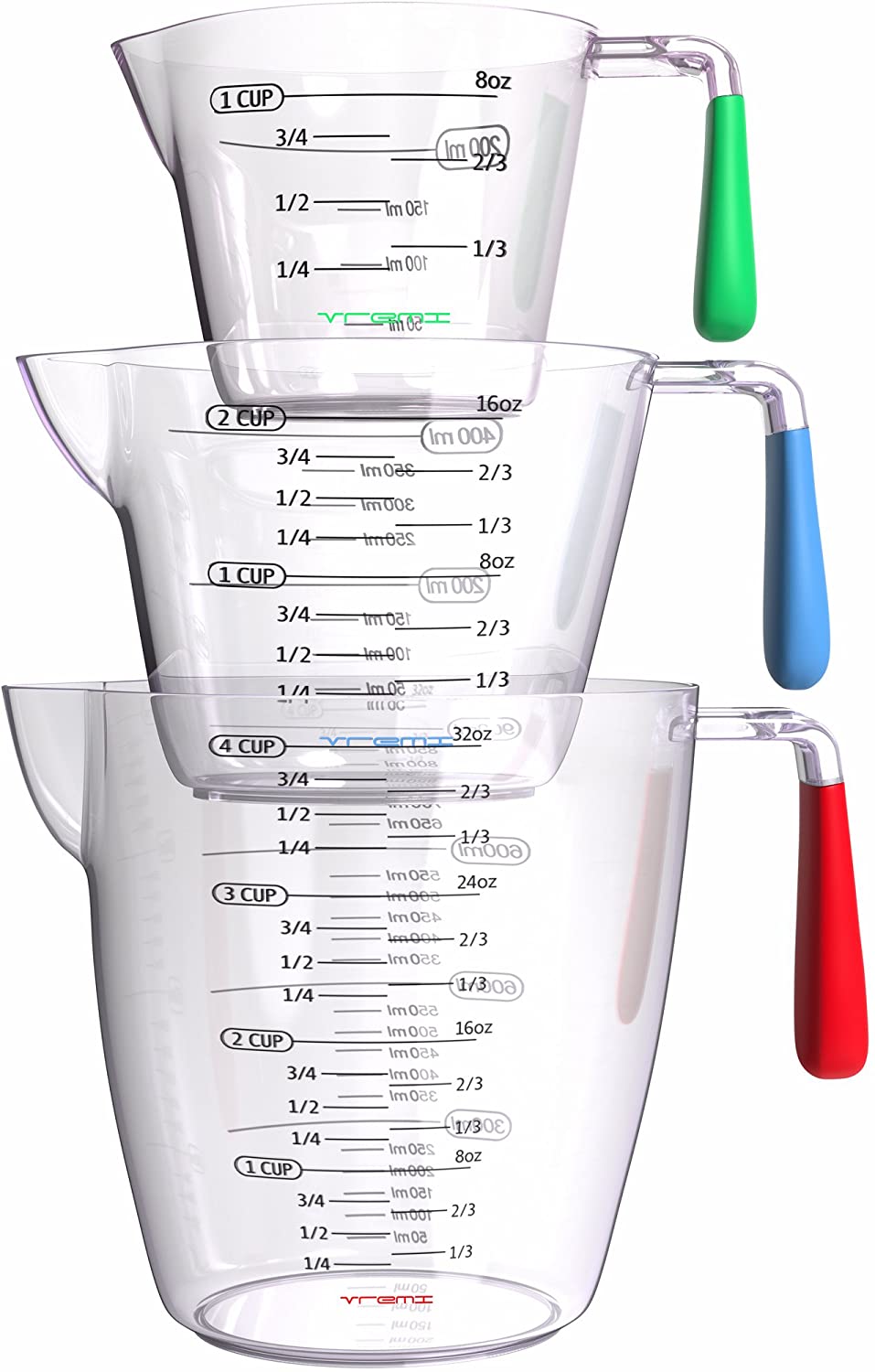 Vremi Professional Liquid Measuring Cups, 3-Piece
