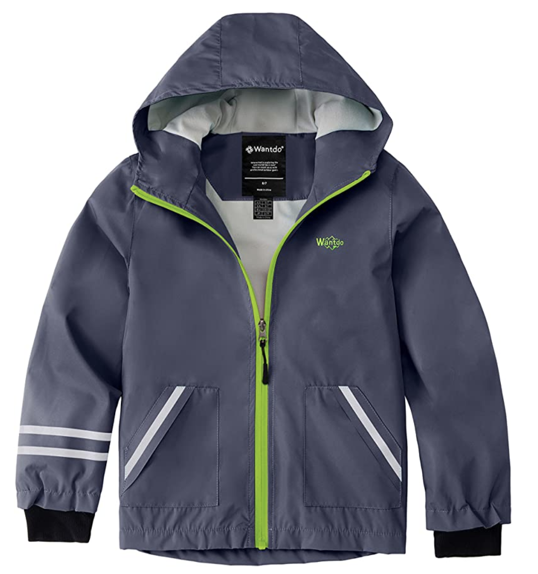Wantdo Fleece Lined Hooded Breathable Waterproof Jacket For Boys