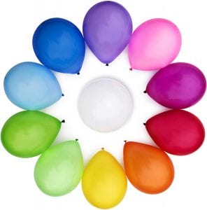 WinkyBoom Rainbow Long-Lasting Party Balloons, 110-Count