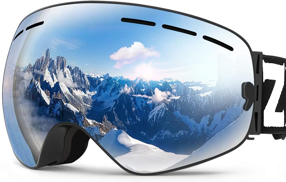 ZIONOR X3 Ski Snowboard Snow Goggles with Magnet Lens Anti-Fog UV Protection Spherial Design for Men Women Adult 