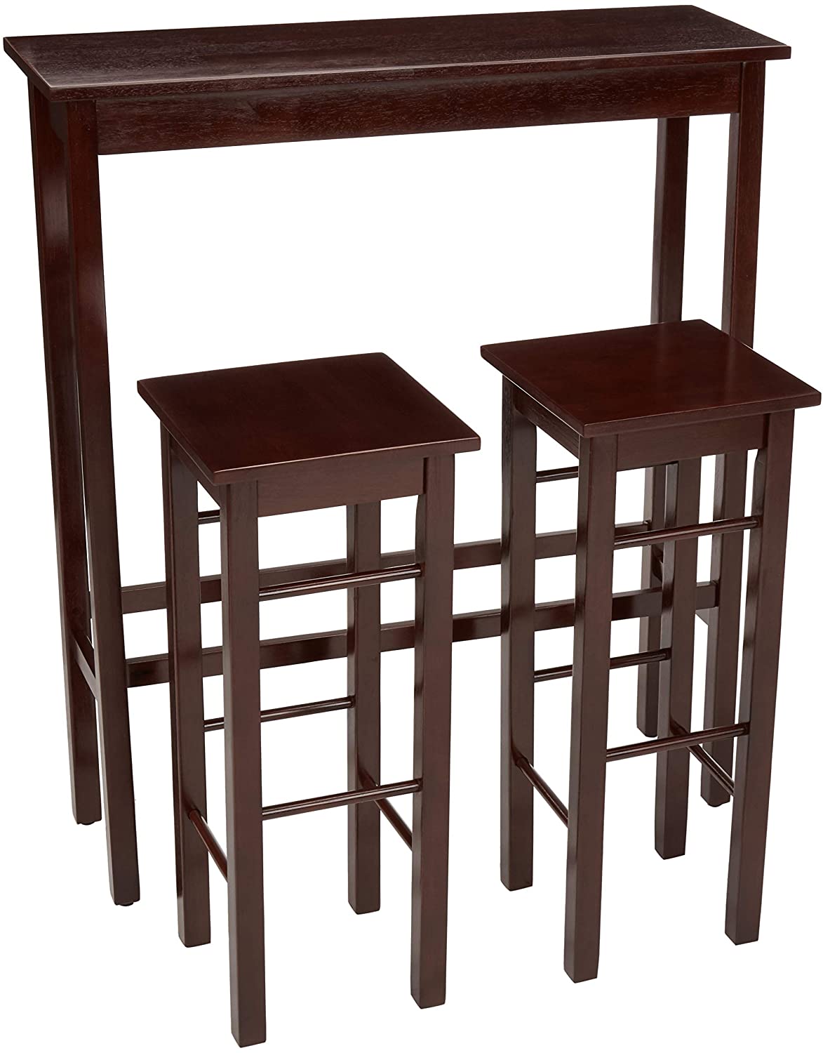 AmazonBasics Wood Kitchen Bar Table Set, 3-Piece
