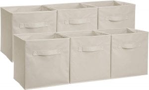 AmazonBasics Collapsible Fabric Storage Cubes, 6-Pack