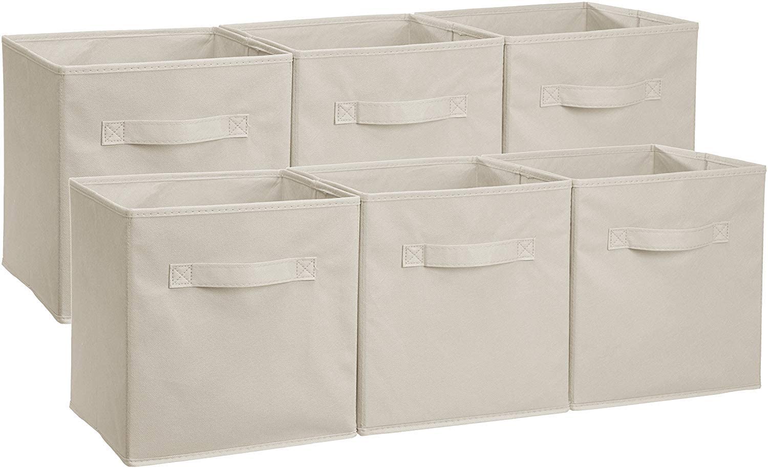 AmazonBasics Collapsible Fabric Storage Cubes, 6-Pack