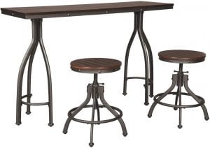 Ashley Furniture Signature Design Odium Contemporary Bar Table Set, 3-Piece