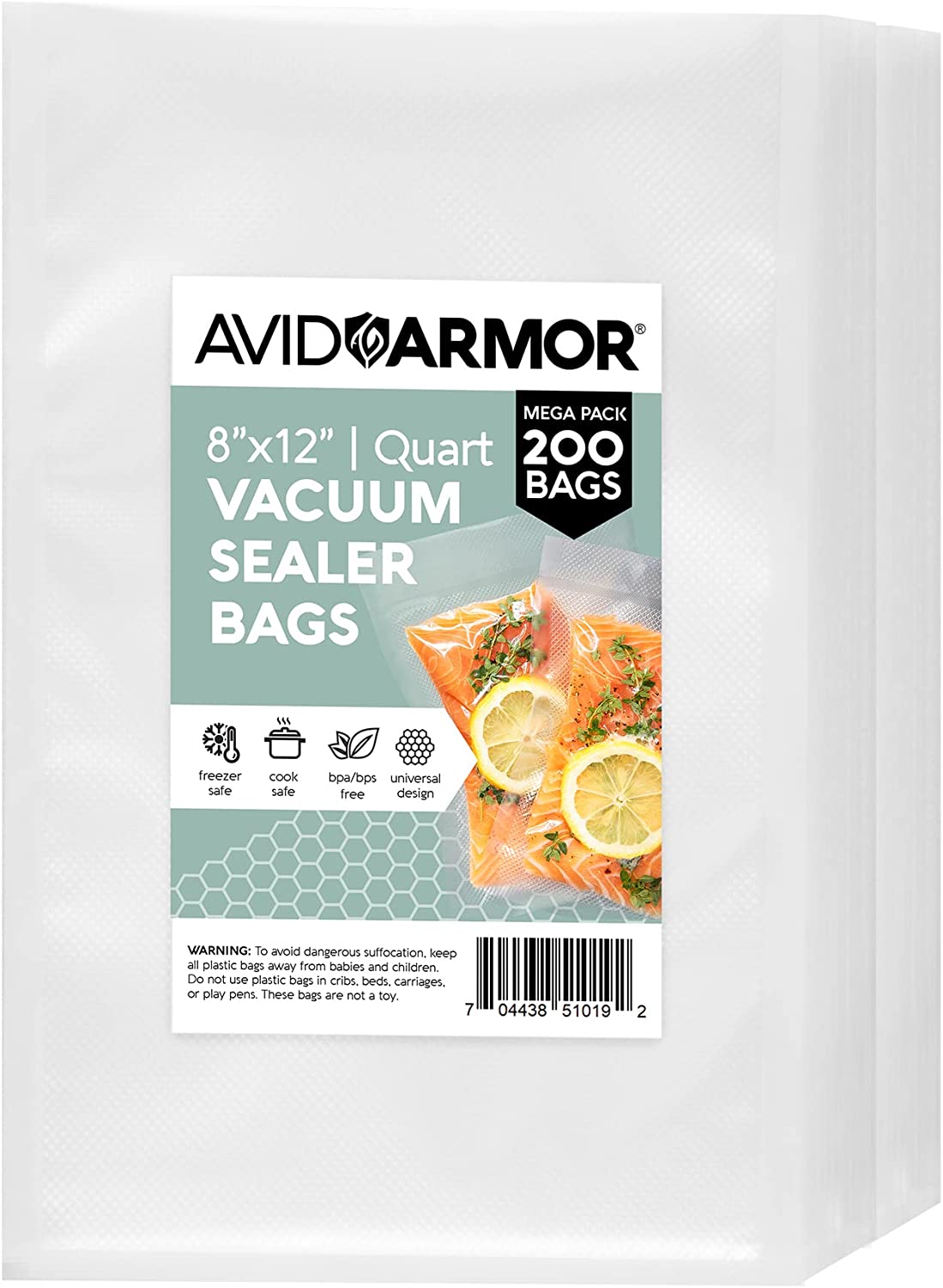 O2frepak Food Saver Vacuum Sealer Freezer Bags Rolls, 6-Pack