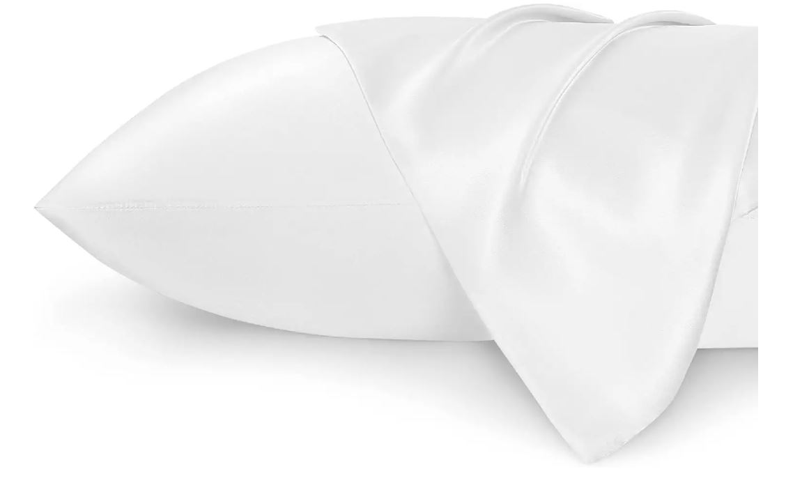 Bedsure Hydrating Satin White Pillowcases, 2-Pack