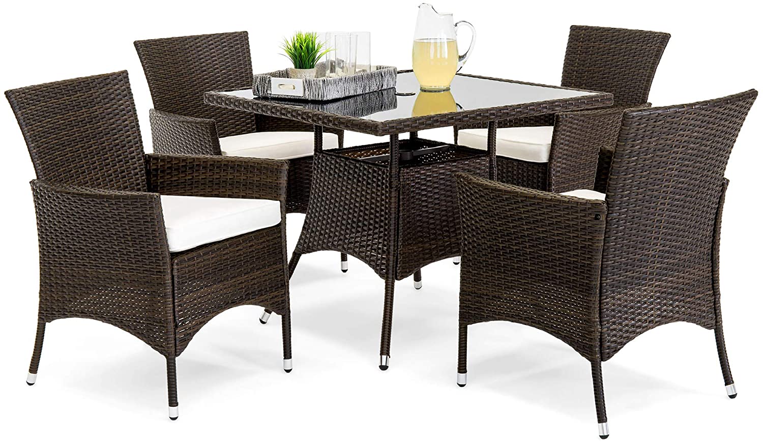 Best Choice Products Wicker Table Outdoor Furniture, 5-Piece