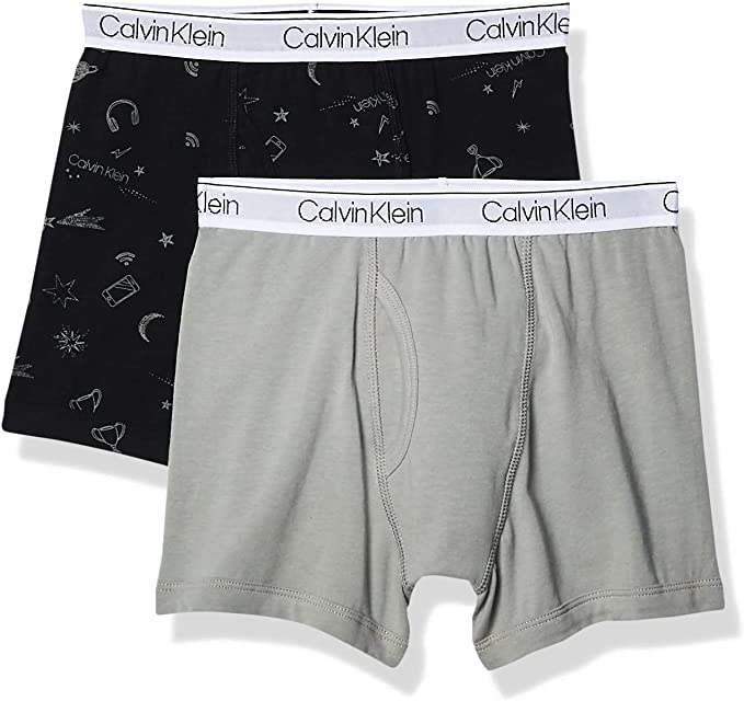 Calvin Klein Breathable Boys' Cotton Underwear Boxer Briefs, 2-Pack