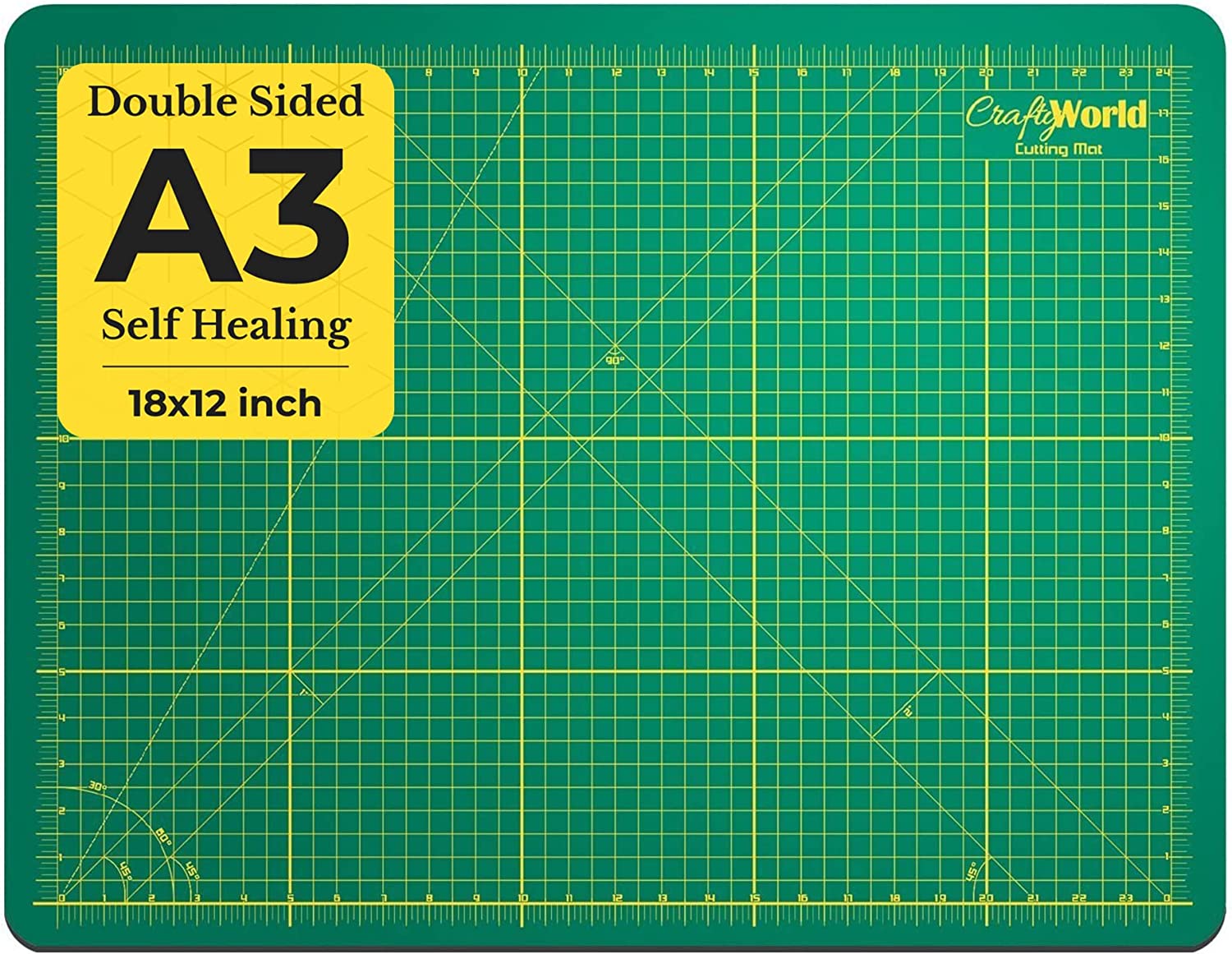 Crafty World Double-Sided Self Healing Rotary Cutting Mat