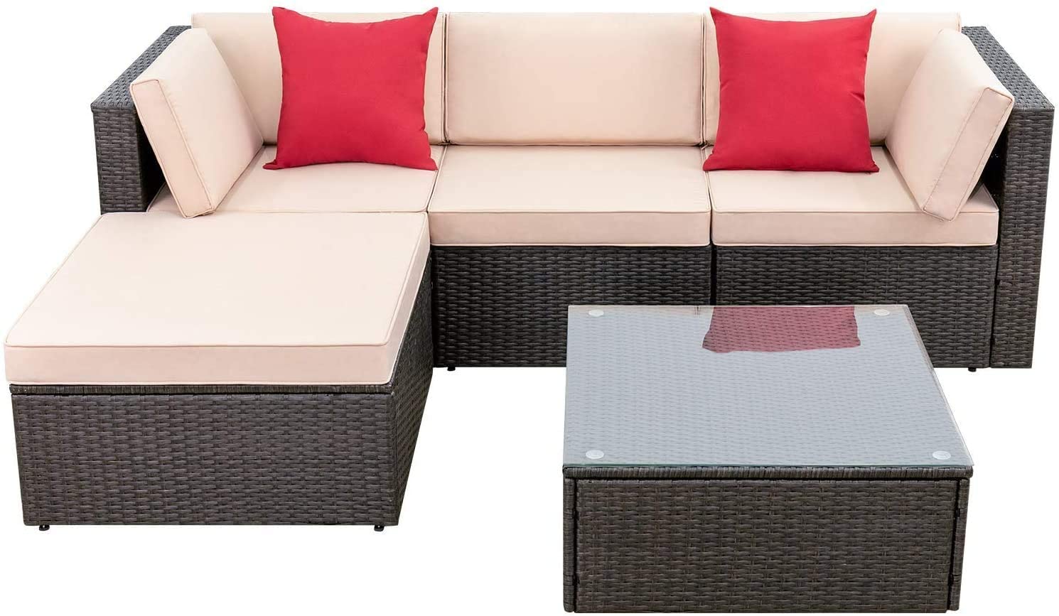 Devoko Couch Set Outdoor Furniture, 5-Piece