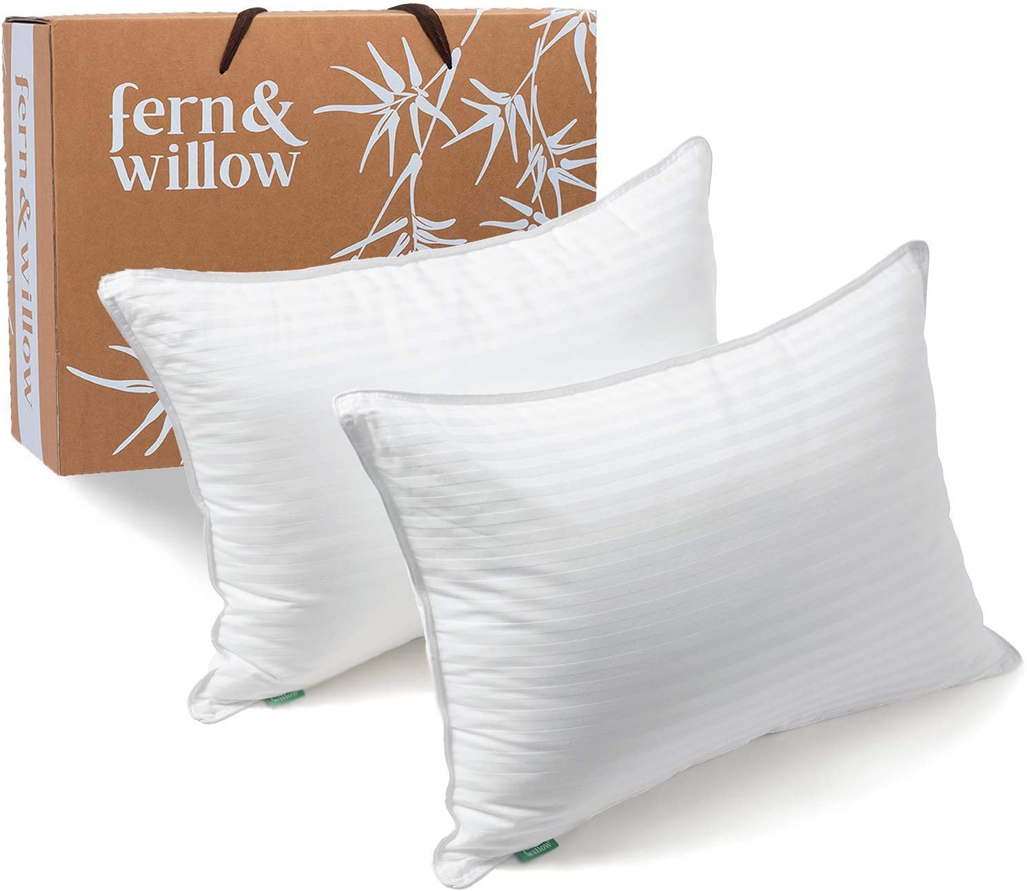 Fern & Willow Machine Washable Allergy-Friendly Gel Pillows, 2-Pack