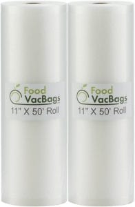 FoodVacBags Healthy Portions Vacuum Sealer Bag Rolls, 2-Pack