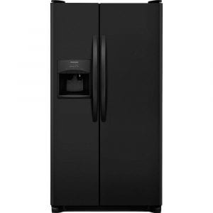 Fridigaire 25.5 Cuic Feet Side by Side Refrigerator, Black
