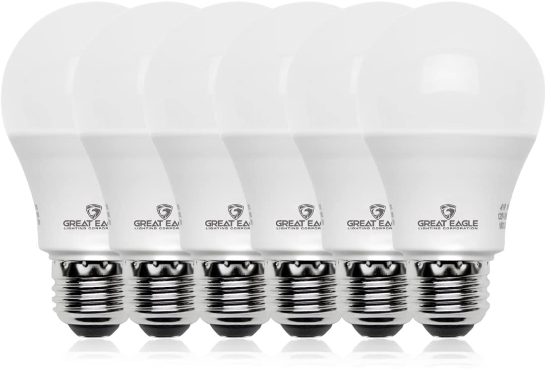 Great Eagle Shatter Resistant Dimmable LED Lightbulbs, 6-Pack