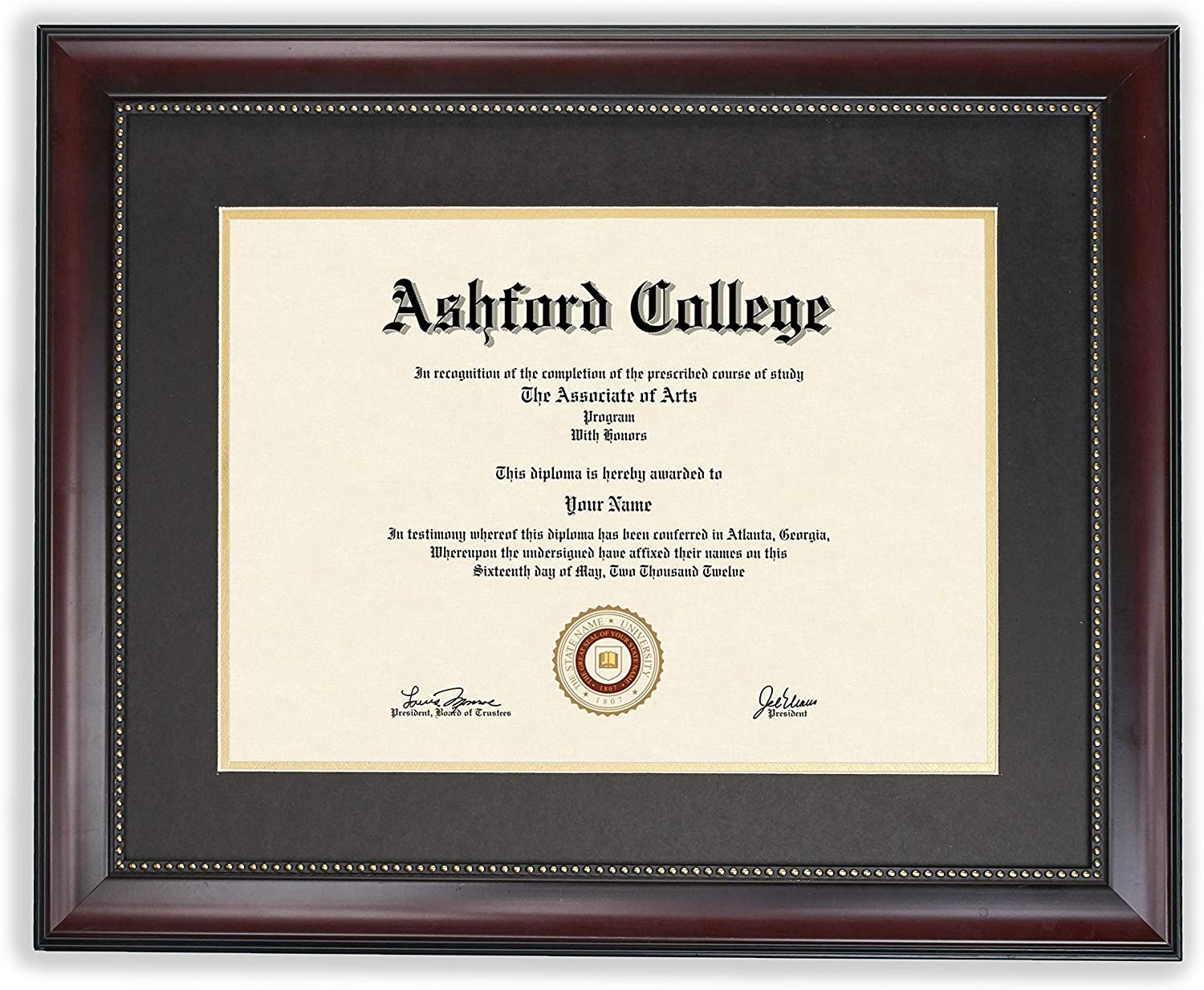 GreyBL Mahogany Wooden Matted Diploma Frame