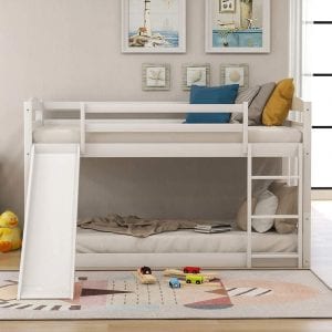 Harper & Bright Designs Low Toddler Bunk Beds With Slide