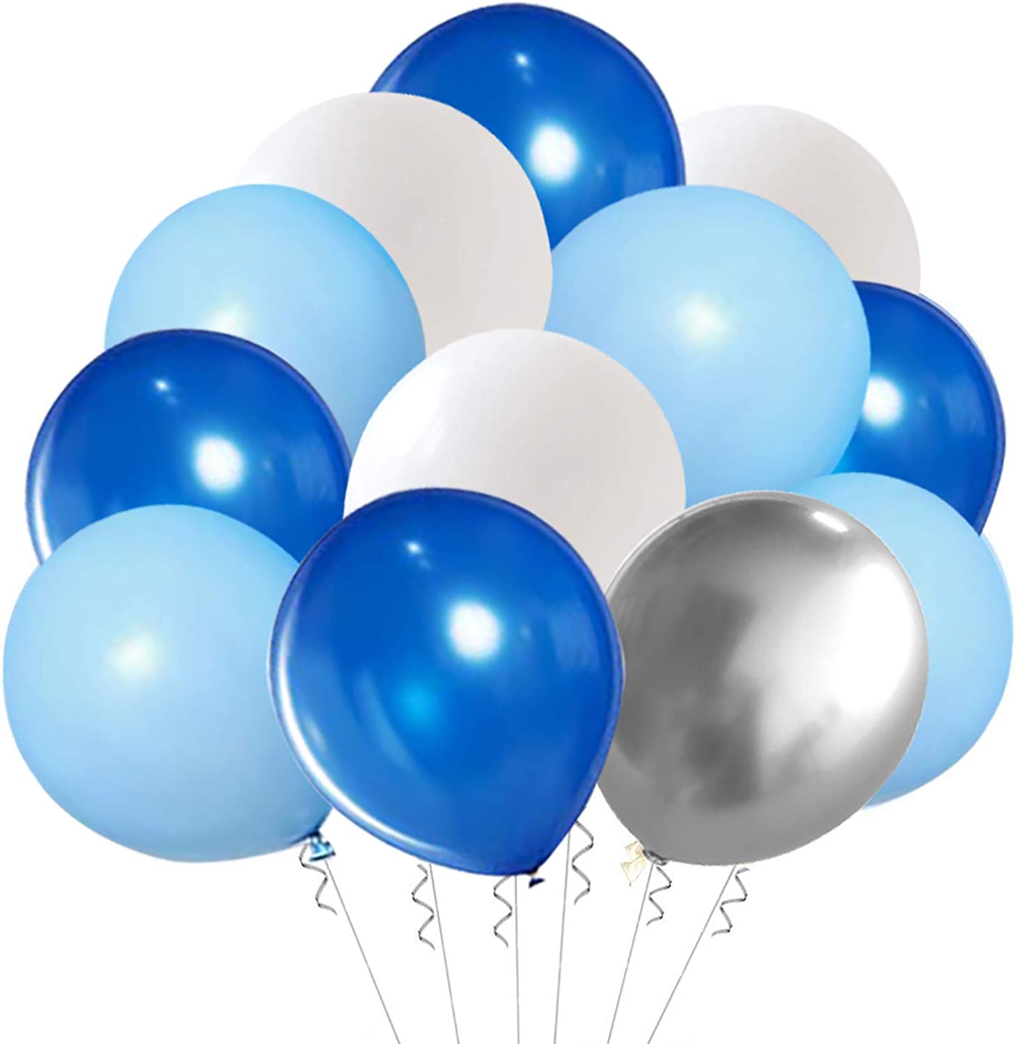 Hiquaty Eco-Friendly Metallic Balloons, 50-Piece
