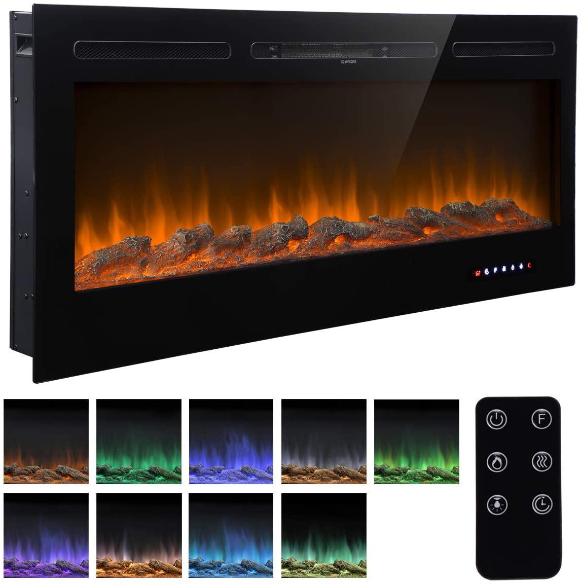 Homedex Recessed Electric Touchscreen Fireplace Insert