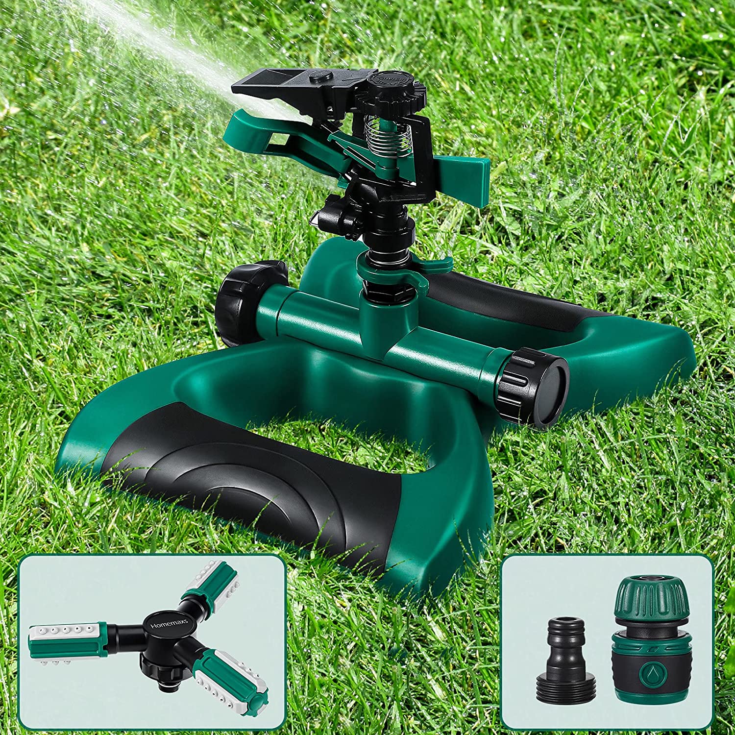 Homemaxs 3-Arm & Impact Lawn Sprinkler