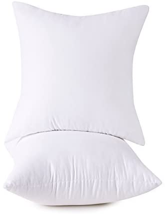 HOMESJUN Machine Washable Cotton Pillow Inserts, 2-Pack