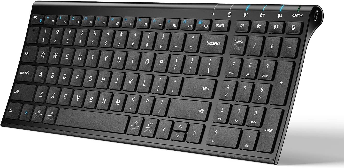 iClever BK10 Rechargeable Full Size Bluetooth Keyboard For Mac & Windows