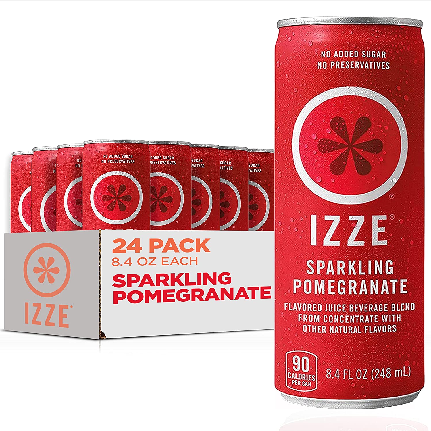 IZZE Fortified Sparkling Pomegranate Juice, 24-Pack