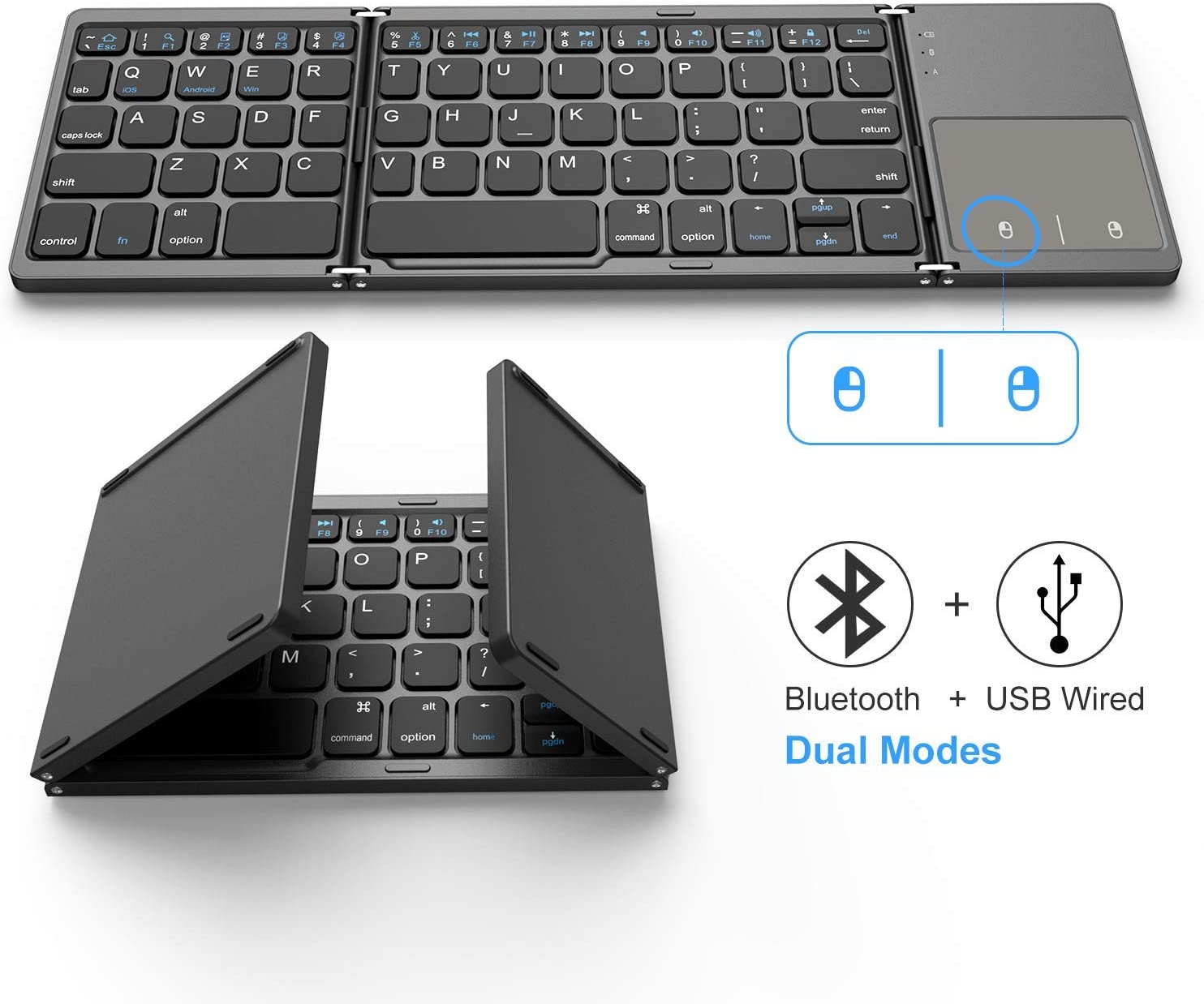 Jelly Comb Foldable Dual Mode Bluetooth Keyboard & Touchpad