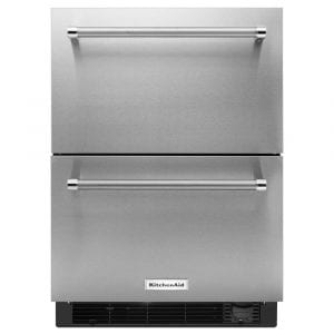 KitchenAid 4.7 Cubic Foot Double Drawer Refrigerator Freezer, Counter Depth
