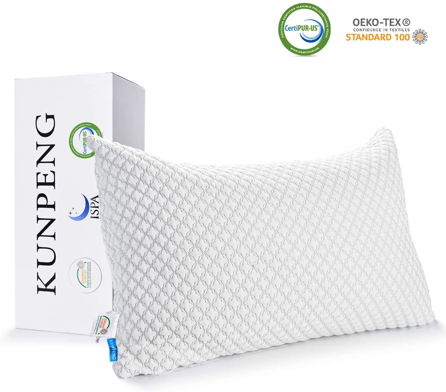 KUNPENG Cooling Hypoallergenic Memory Foam Pillow