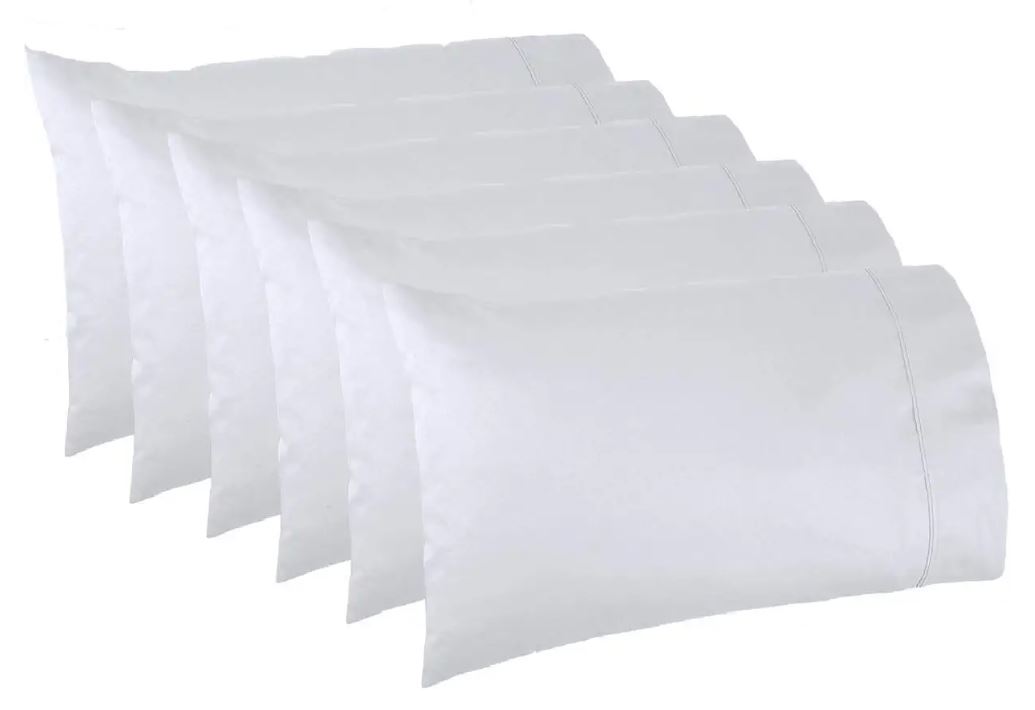 Lasimonne Lightweight Daily White Pillowcases, 6-Pack