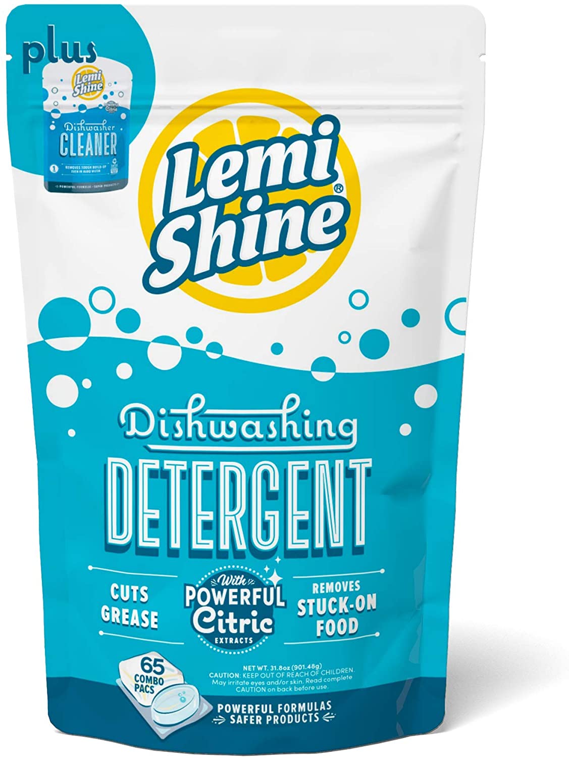Lemi Shine Natural Dishwasher Pods, 65-Count