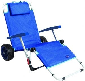 Mac Sports Rolling Flat-Fold Beach Chair