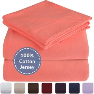 Mellanni Jersey Cotton Sheets Set, 4-Piece