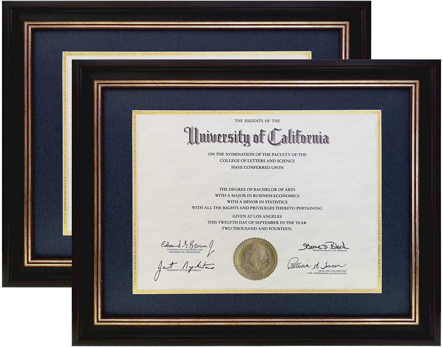 ONURI Navy & Gold Document & Diploma Frame, 2-Pack